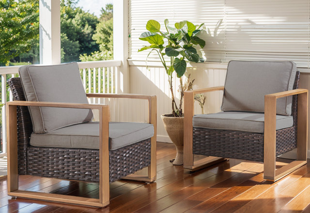 Wicker Outdoor Club Chairs